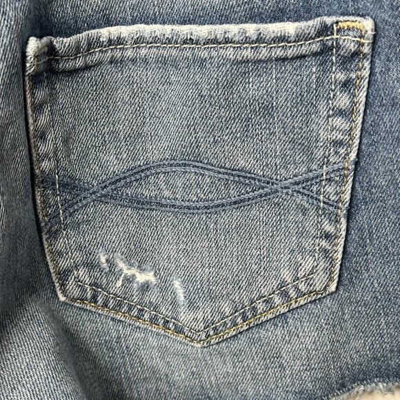 Abercrombie & Fitch Womens Overalls Distressed Short Denim Blue Size Small - Picture 8 of 11